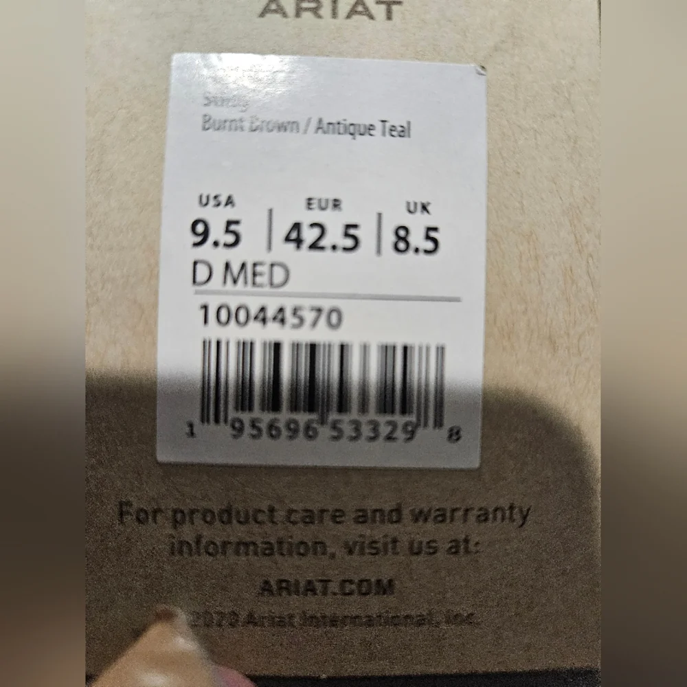 Ariat Men's Western Boots in Brown and Teal - Picture 8 of 8